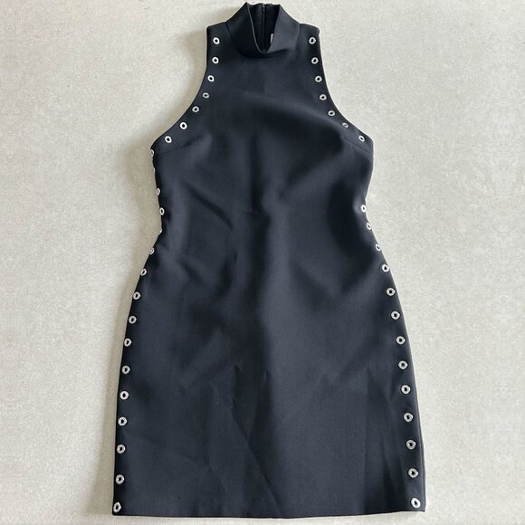 Cinq à Sept Ava Mock-Neck Crepe Grommet Dress ASO Isabelle Lightwood - Picture 6 of 12